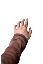 画像をギャラリービューアに読み込む, MADE IN MEXICO 925 SILVER RING W/TIGER EYE / SILVER  [SIZE: 18号 USED]
