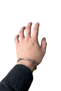 925 SILVER BANGLE W/GOLD PLATED / SILVER [SIZE: ONE SIZE USED]