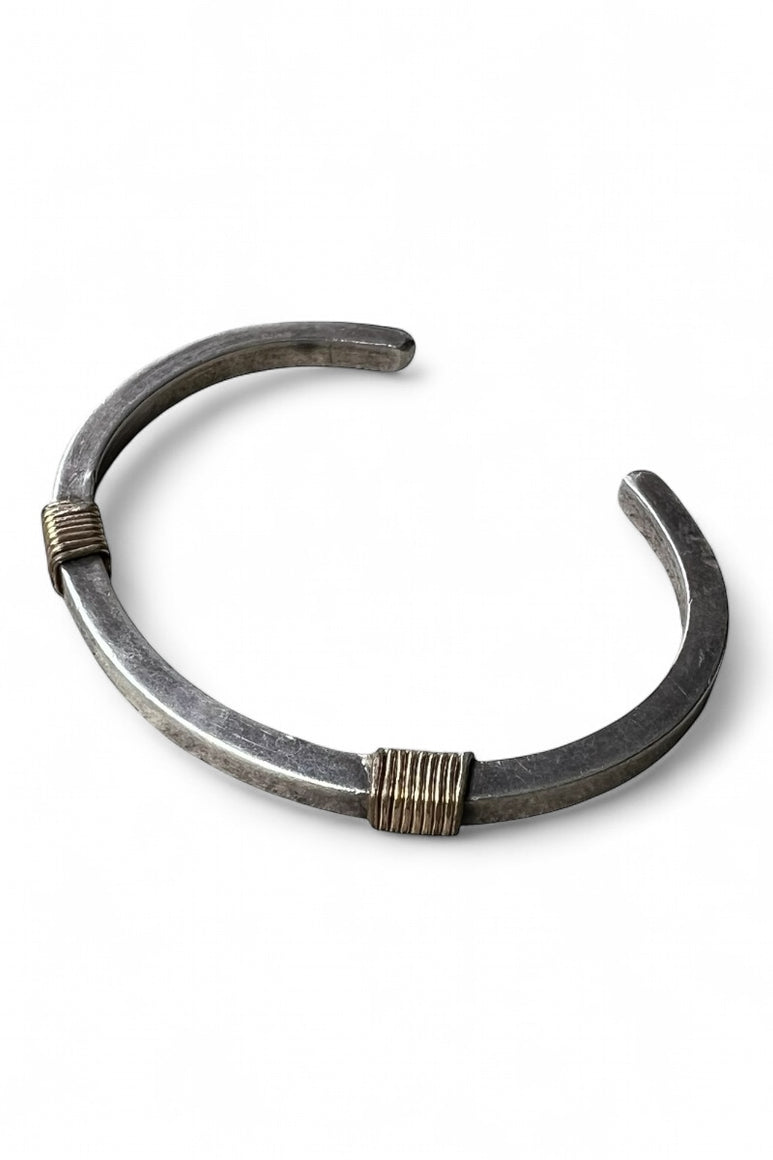 925 SILVER BANGLE W/GOLD PLATED / SILVER [SIZE: ONE SIZE USED]