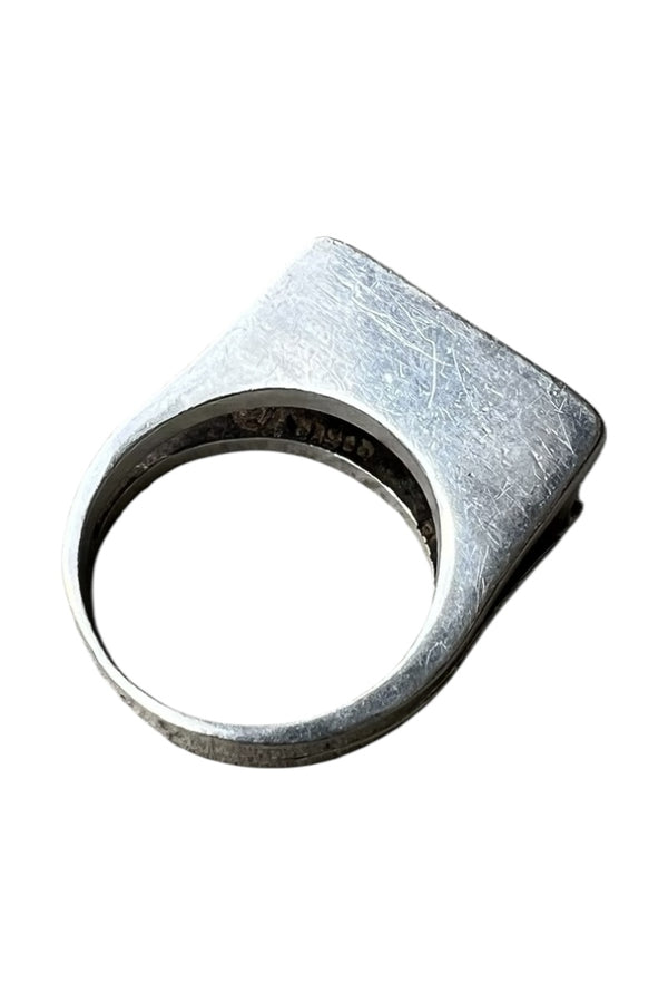 MADE IN MEXICO 925 SILVER RING W/ONYX / SILVER [SIZE: JP 21 USED]