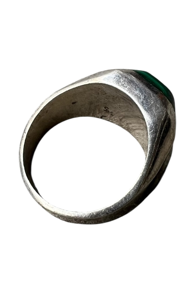 MADE IN MEXICO 925 SILVER RING W/MALACHITE / SILVER [SIZE: JP 23 USED]