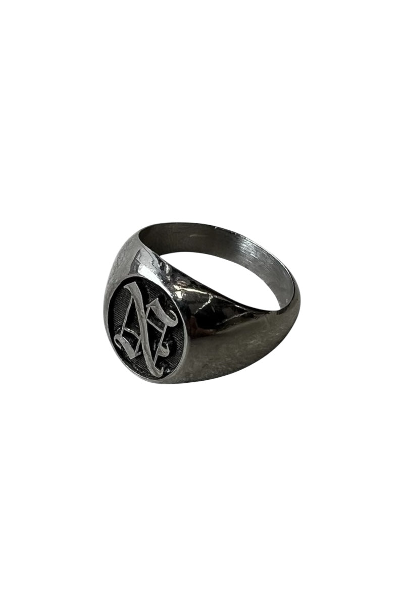 MADE IN MEXICO 925 SILVER SIGNET RING / SILVER  [SIZE: 23号 USED]