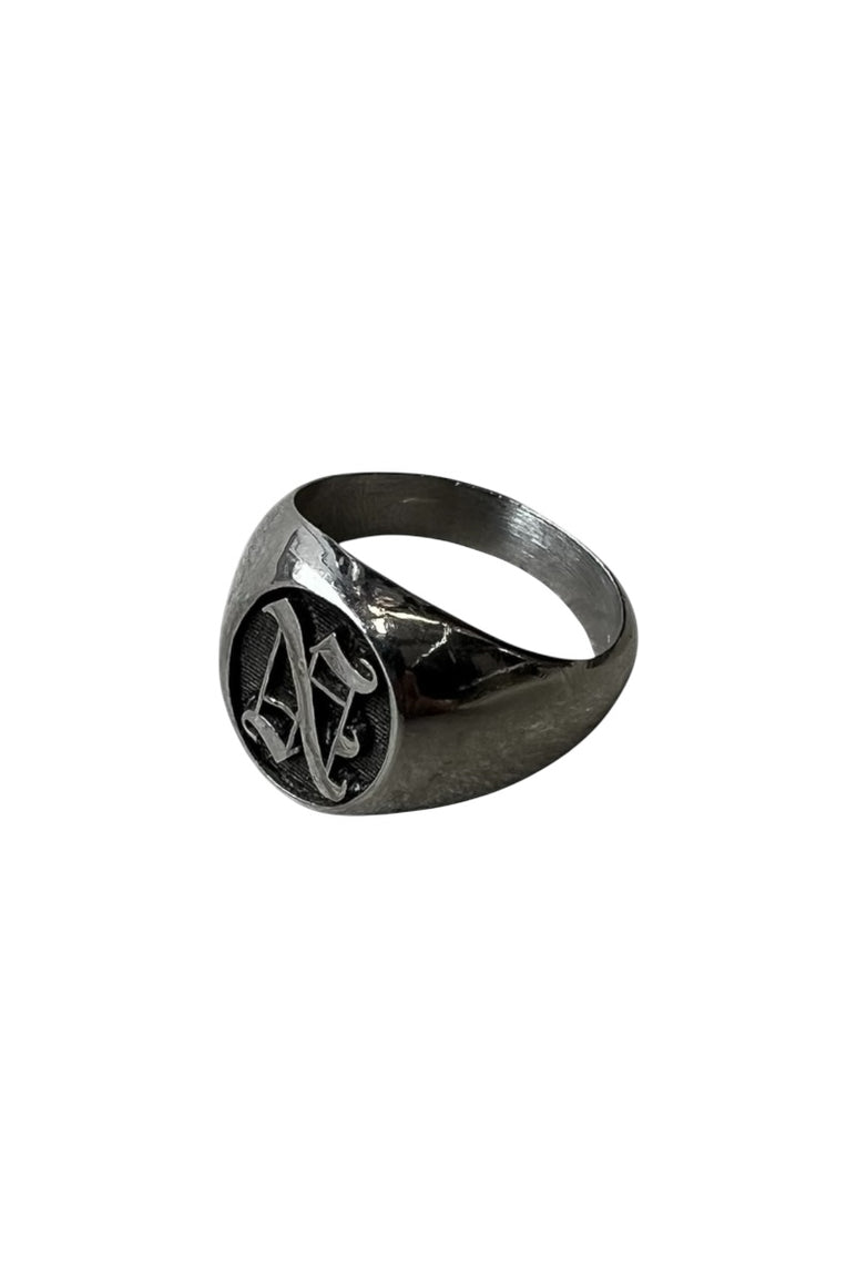 MADE IN MEXICO 925 SILVER SIGNET RING / SILVER  [SIZE: 23号 USED]