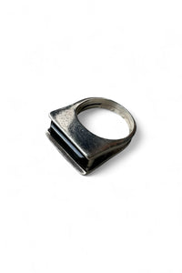 MADE IN MEXICO 925 SILVER RING W/ONYX / SILVER  [SIZE: 21号 USED]