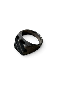 MADE IN MEXICO 925 SILVER RING W/ONYX / SILVER  [SIZE: 19号 USED]