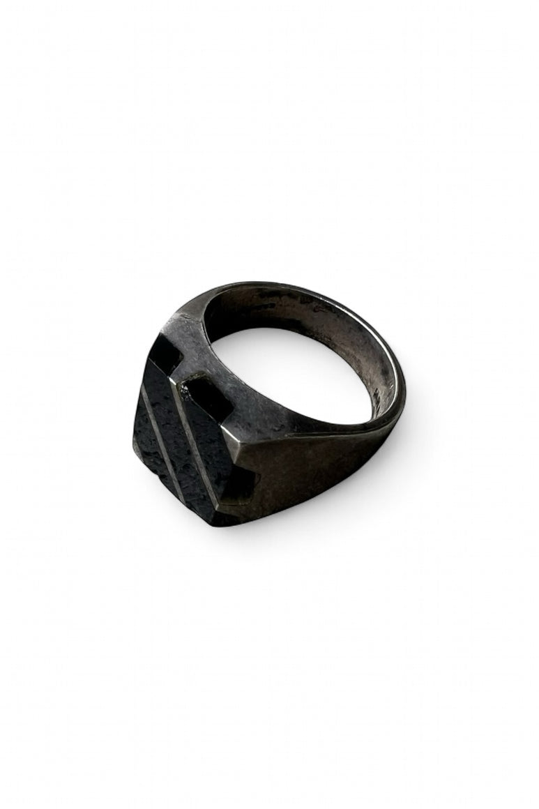 MADE IN MEXICO 925 SILVER RING W/ONYX / SILVER  [SIZE: 19号 USED]