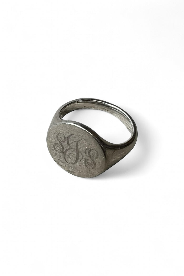 MADE IN ITALY 950 MIRROR SILVER SIGNET RING / SILVER  [SIZE: 11号 USED]