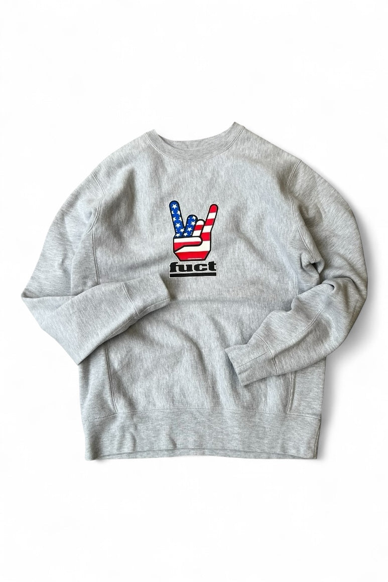 SKATEBOARDING LOGO SWEATSHIRT / GRAY [SIZE: S USED]