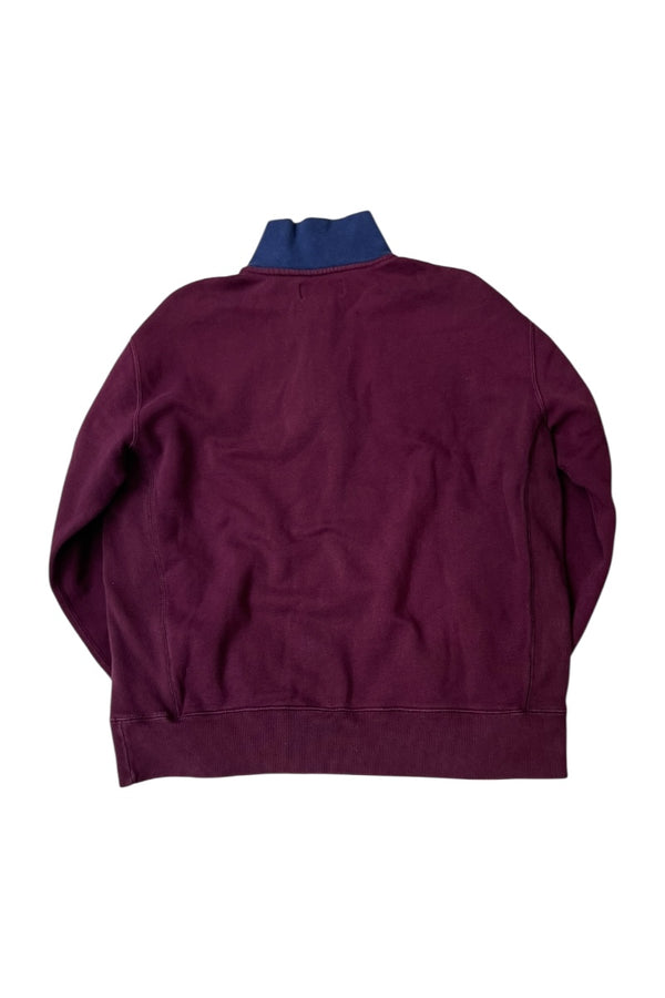 90'S HALF-ZIP SWEATSHIRT / BURGUNDY [SIZE: XL USED]