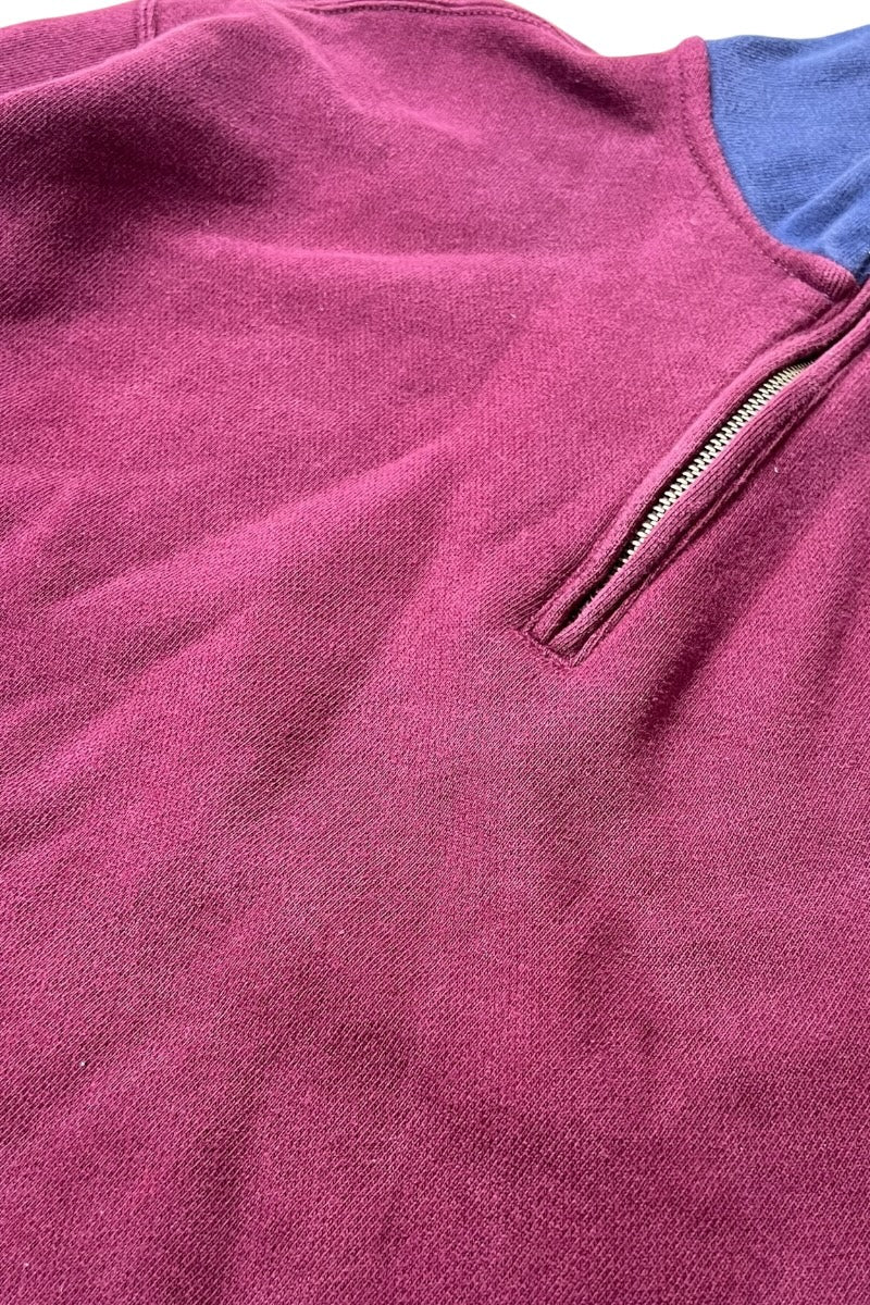 90'S HALF-ZIP SWEATSHIRT / BURGUNDY [SIZE: XL USED]