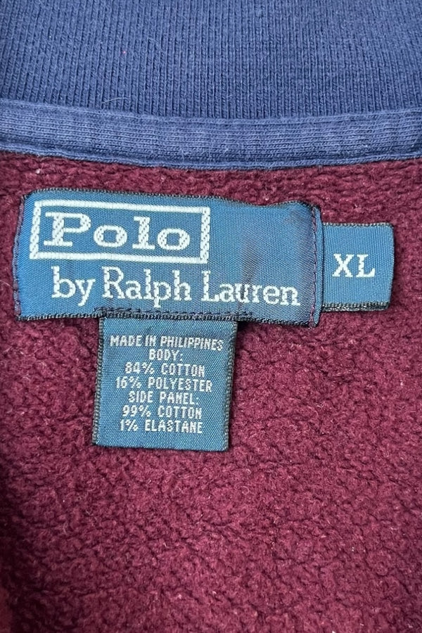 90'S HALF-ZIP SWEATSHIRT / BURGUNDY [SIZE: XL USED]