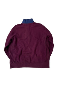 90'S HALF-ZIP SWEATSHIRT / BURGUNDY [SIZE: XL USED]