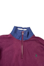 画像をギャラリービューアに読み込む, 90&#39;S HALF-ZIP SWEATSHIRT / BURGUNDY [SIZE: XL USED]
