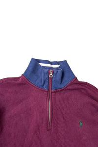 90'S HALF-ZIP SWEATSHIRT / BURGUNDY [SIZE: XL USED]