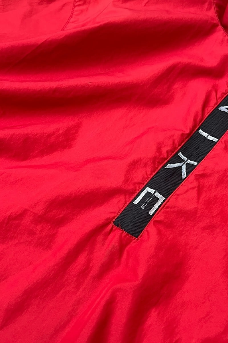 Y2K EARLY 00'S HALF-ZIP NYLON JACKET / RED [SIZE: S USED]