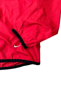 Y2K EARLY 00'S HALF-ZIP NYLON JACKET / RED [SIZE: S USED]