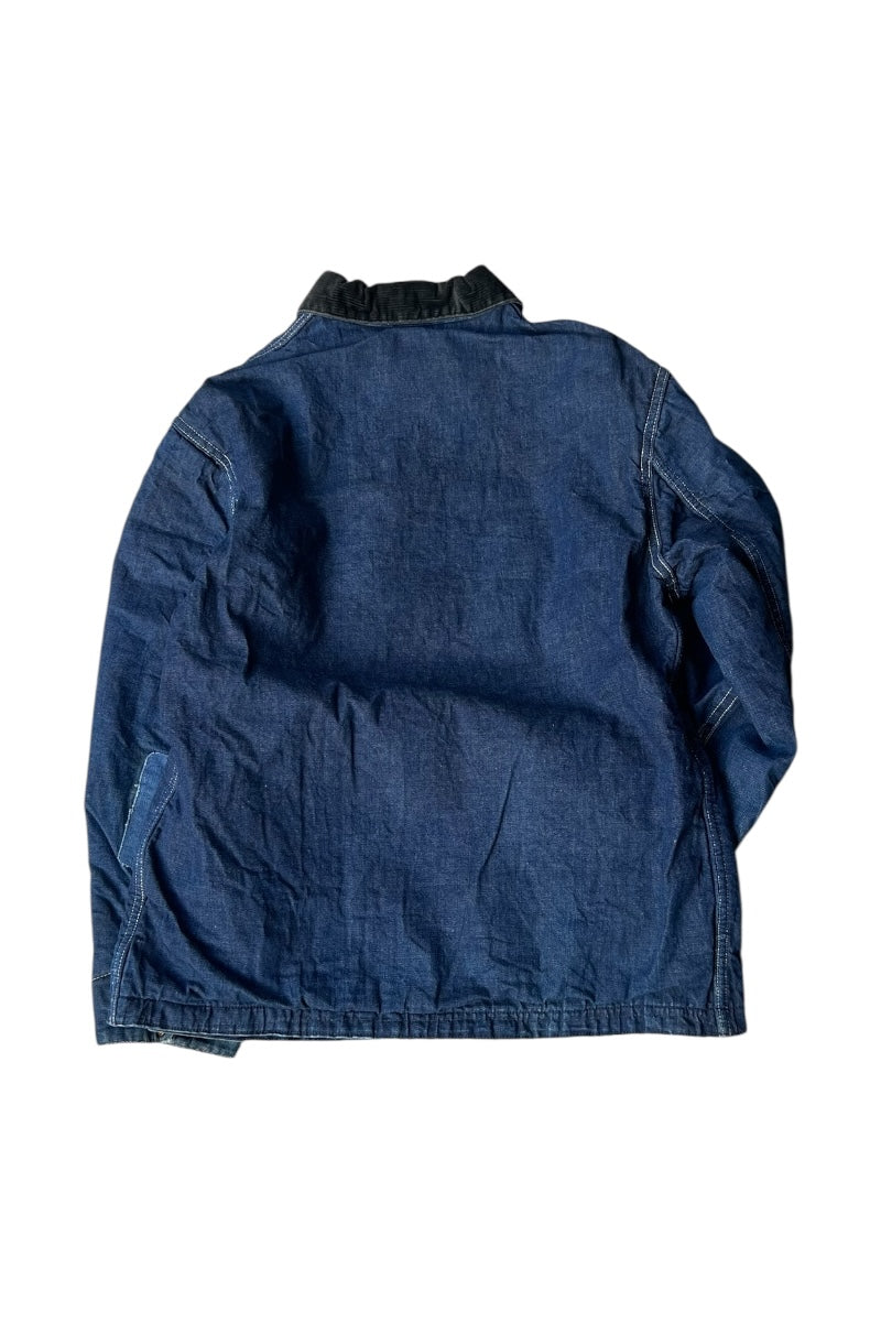70-80s DENIM COVERALL JACKET W/BLANKET LINER / INDIGO [SIZE: 38 USED]