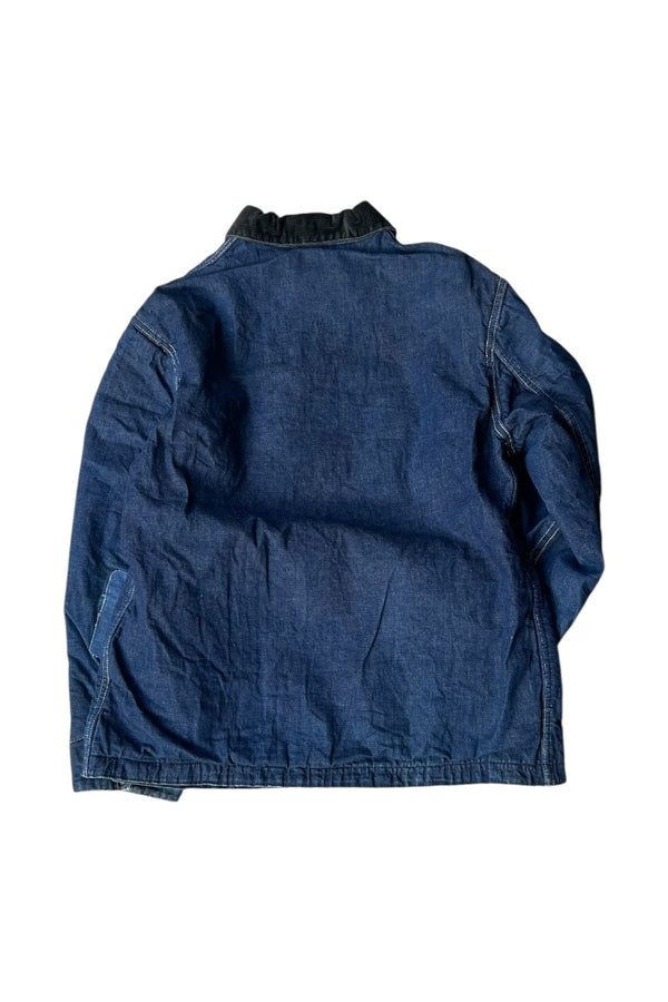 70-80s DENIM COVERALL JACKET W/BLANKET LINER / INDIGO [SIZE: 38 USED]