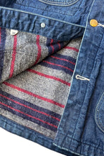 画像をギャラリービューアに読み込む, 70-80&#39;S DENIM COVERALL JACEKET W/BLANKET LINER / INDIGO [SIZE: 38 USED]
