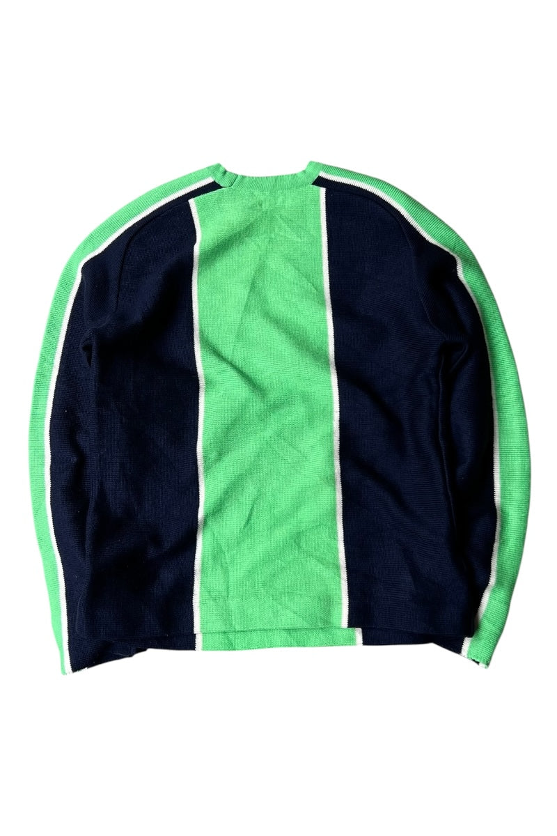 MADE IN ROMANIA 70-80'S ACRYLIC KNIT SWEATER / GREEN [SIZE: L USED]