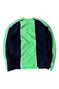 MADE IN ROMANIA 70-80'S ACRYLIC KNIT SWEATER / GREEN [SIZE: L USED]