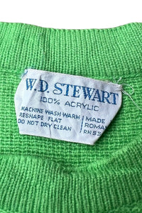 MADE IN ROMANIA 70-80'S ACRYLIC KNIT SWEATER / GREEN [SIZE: L USED]