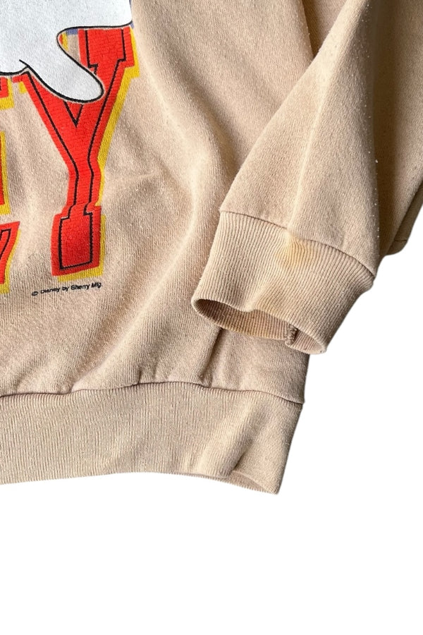 MADE IN USA 90'S MICKEY SWEATSHIRT / BEIGE [SIZE: L USED]