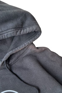 Y2K EARLY 00'S LOGO SWEAT HOODIE / BLACK [SIZE: M USED]