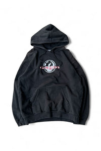 Y2K EARLY 00'S LOGO SWEAT HOODIE / BLACK [SIZE: M USED]
