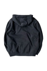 Y2K EARLY 00'S LOGO SWEAT HOODIE / BLACK [SIZE: M USED]