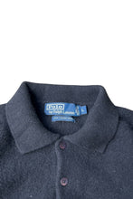 画像をギャラリービューアに読み込む, 90&#39;S L/S WOOL POLO SHIRT / BLACK [SIZE: L USED]

