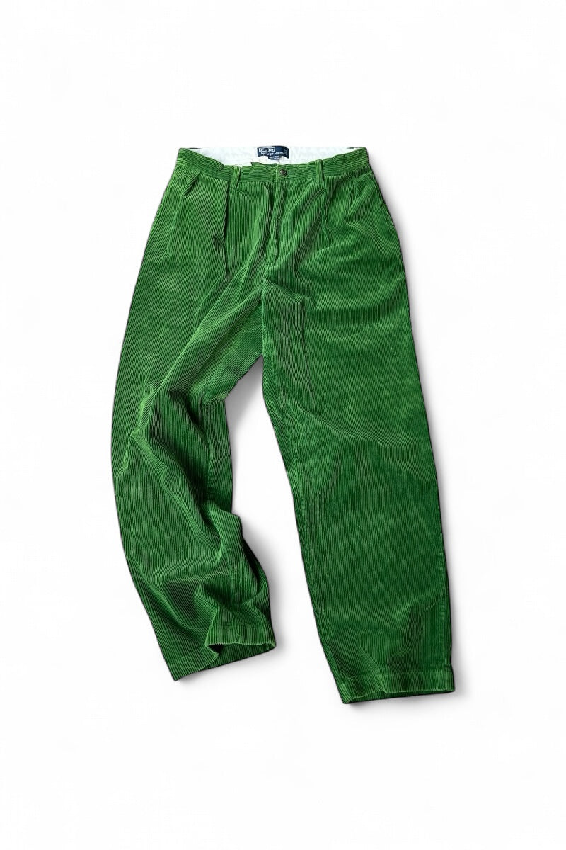 90'S ANDREW CORDUROY PANTS / GREEN [SIZE: 33 USED]