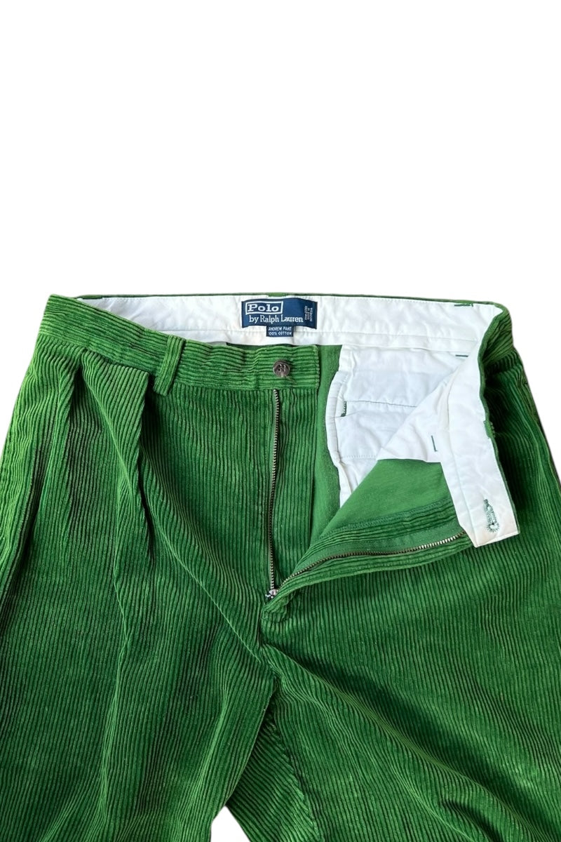 90'S ANDREW CORDUROY PANTS / GREEN [SIZE: 33 USED]