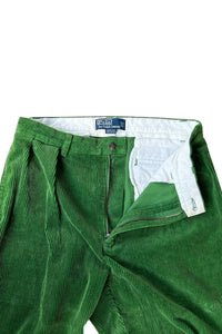 90'S ANDREW CORDUROY PANTS / GREEN [SIZE: 33 USED]
