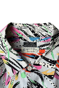MADE IN ENGLAND 80-90'S L/S SILK SHIRT / PATTERN [SIZE: L USED]