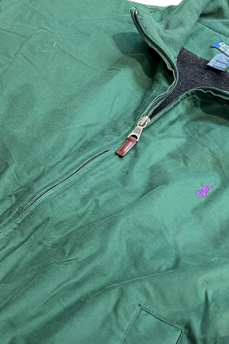 90'S ONE POINT PUFF ZIP JACKET / GREEN [SIZE: XL USED]
