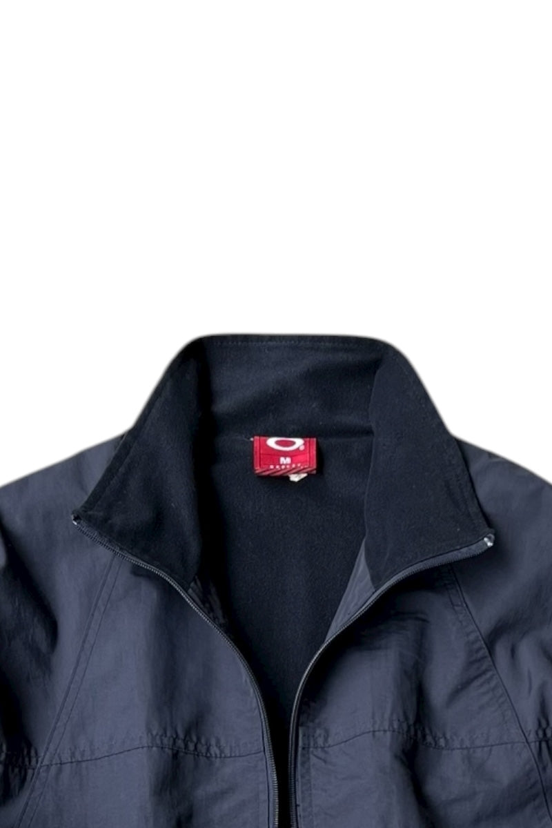 90'S ZIP NYLON JACKET LINER FLEECE / BLACK [SIZE: M USED]