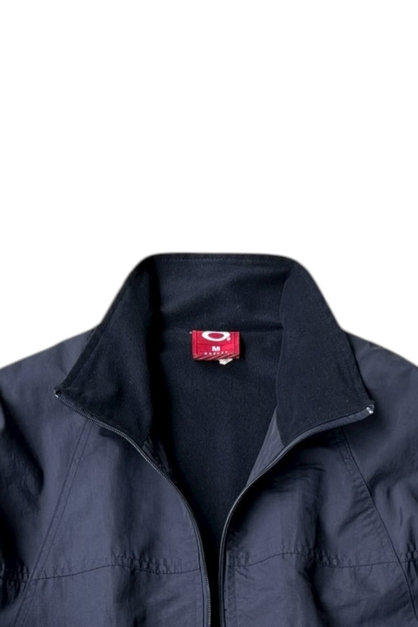 90'S ZIP NYLON JACKET LINER FLEECE / BLACK [SIZE: M USED]