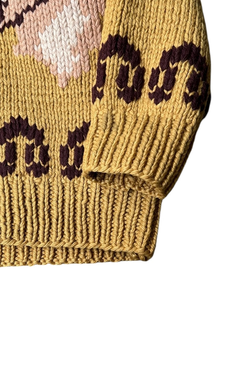 60-70'S COWICHAN KNIT SWEATER / YELLOW [SIZE: L USED]