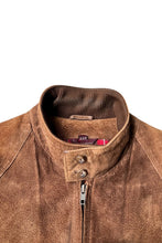 画像をギャラリービューアに読み込む, 90&#39;S LEATHER SUEDE HARRINTON JACKET / BROWN [SIZE: M USED]

