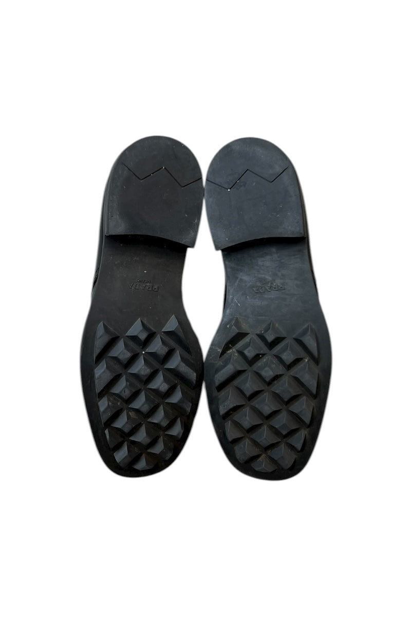 MADE IN ITALY CAP TOE LEATHER SHOES / BLACK [SIZE: 8 (approx. 27cm) USED]