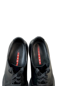 MADE IN ITALY CAP TOE LEATHER SHOES / BLACK [SIZE: 8 (27cm相当) USED]