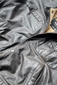 Y2K 02'S BUSHMAN LEATHER JACKET / BLACK [SIZE: M USED]
