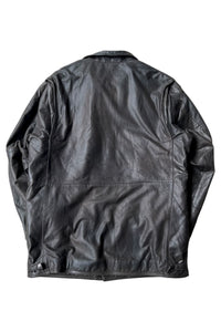 Y2K 02'S BUSHMAN LEATHER JACKET / BLACK [SIZE: M USED]