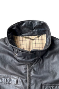 Y2K 02'S BUSHMAN LEATHER JACKET / BLACK [SIZE: M USED]