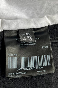 MADE IN ITALY 17AW WOOL & LEATHER PEA COAT / BLACK [SIZE: 46 USED]