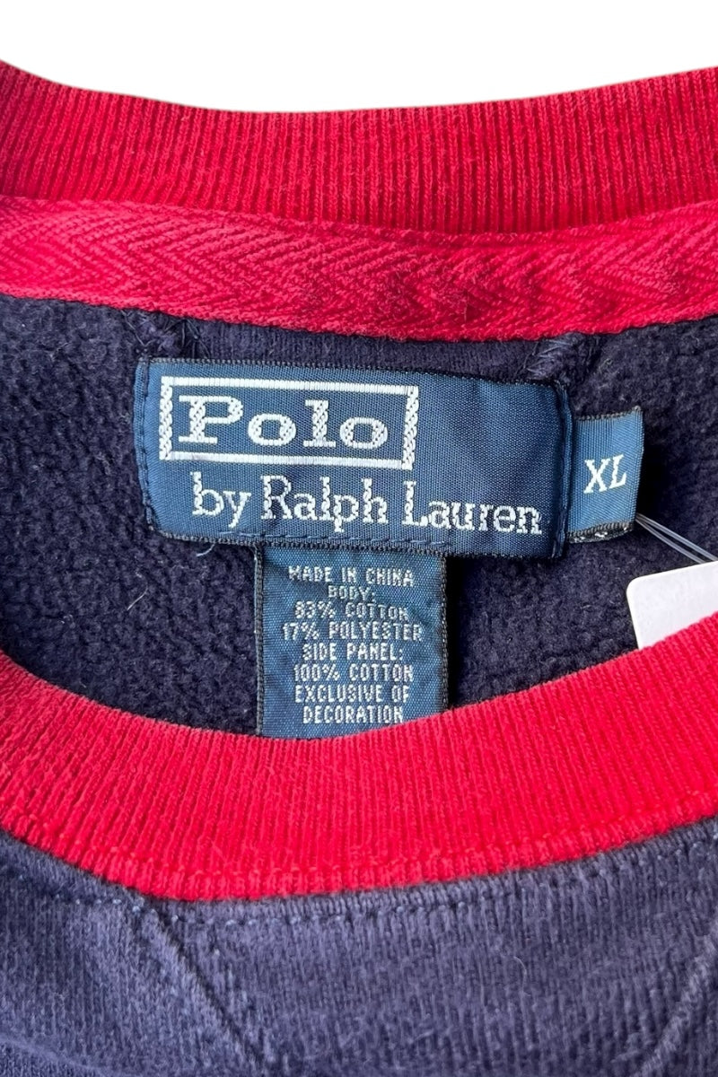 90'S USA PATCH SWEATSHIRT / NAVY [SIZE: XL USED]