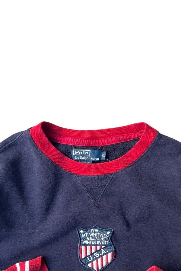 90'S USA PATCH SWEATSHIRT / NAVY [SIZE: XL USED]