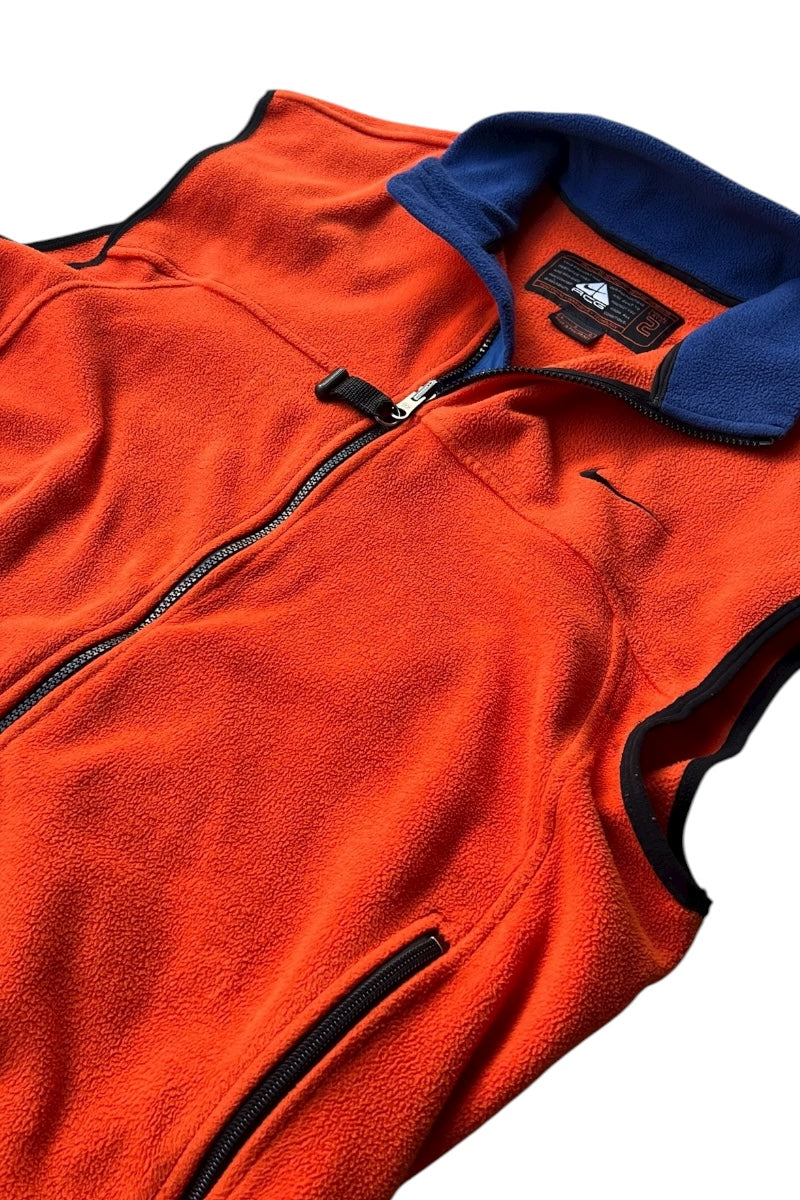 90'S FLEECE VEST / ORANGE [SIZE: L USED]