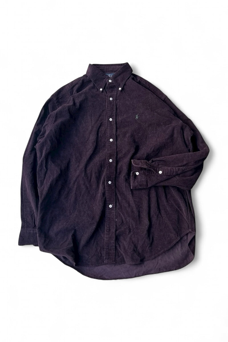 90'S BLAIRE L/S CORDUROY SHIRT / PURPLE [SIZE: L USED]